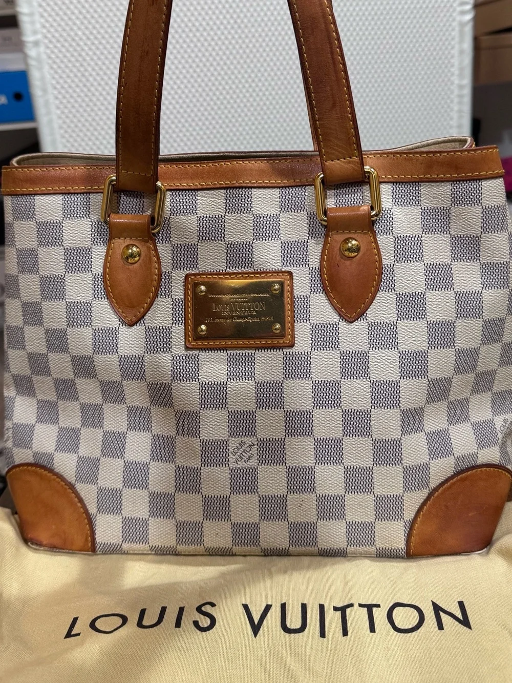 Louis Vuitton Damier Azur Hampstead PM & Dust Bag